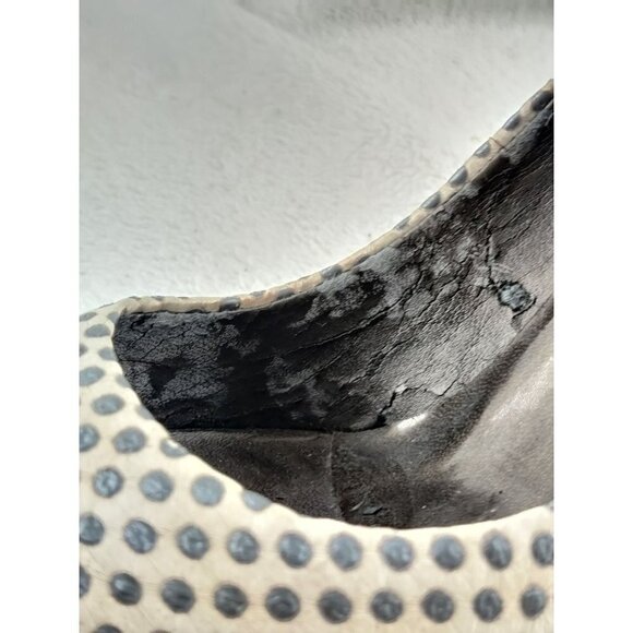 Stiletto Heeled Pumps Leather Polk Dot Accents Metallic Heel Jessica Simpson - Picture 12 of 12